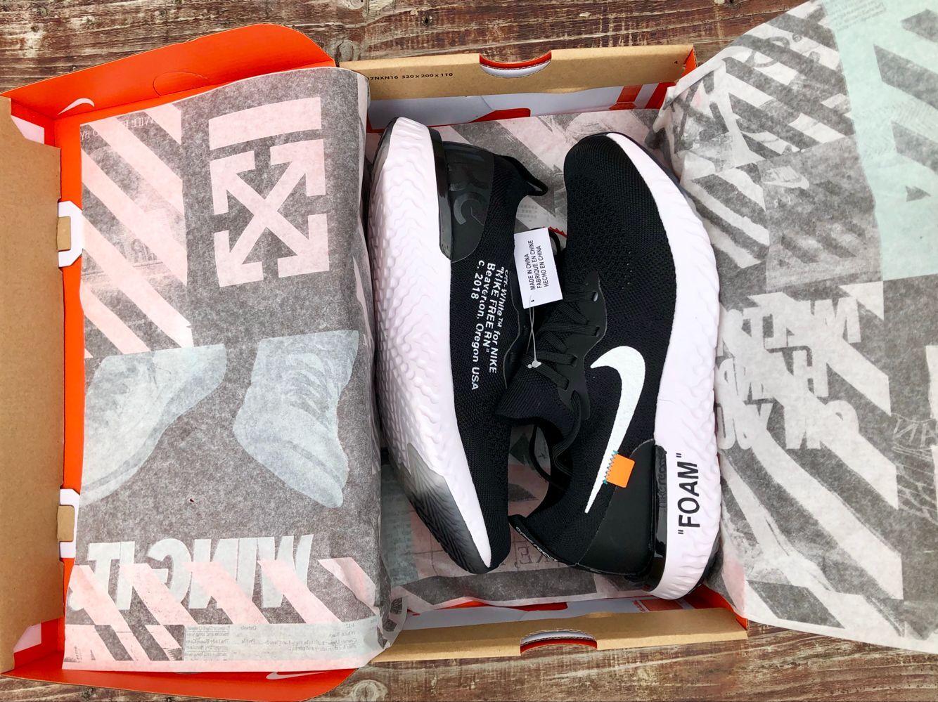 Men Off-white Nike Free Run 5.0 Black White